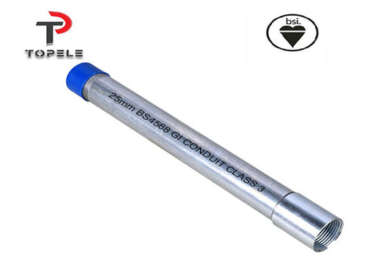 Tubo di conduzione galvanizzato a Gi da 25 mm di classe 3 BS per cablaggi elettrici
