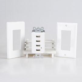 Spinta USB bianca, presa elettrica USB 4 porte USB con 2 piastre a parete