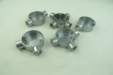TOPELE BS Casella di giunzione di alluminio malleabile circolare a due vie, raccordi per condotti elettrici galvanizzati