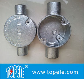 BS4568 Casella di giunzione elettrica circolare in ferro/alluminio malleabile a due vie - attraverso via