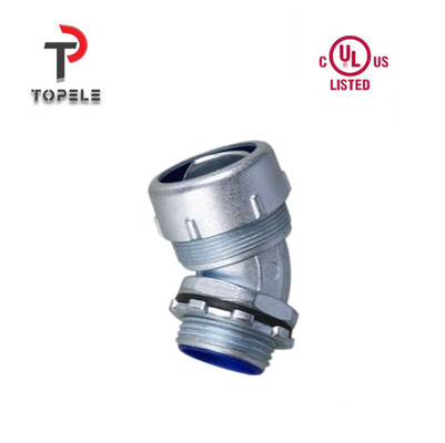 Fittings per condotti di zinco liquido rigido flessibile connettore angolo di 45 gradi NPT UL Lista DNJ