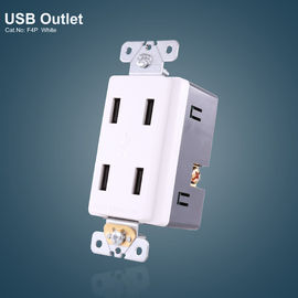 Porte USB bianche 4 GFCI ricevitori presa USB elettrica con piastra senza vite