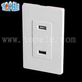 Spinta USB bianca, presa elettrica USB 4 porte USB con 2 piastre a parete