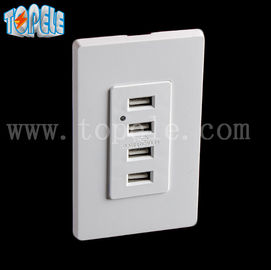 Spinta USB bianca, presa elettrica USB 4 porte USB con 2 piastre a parete