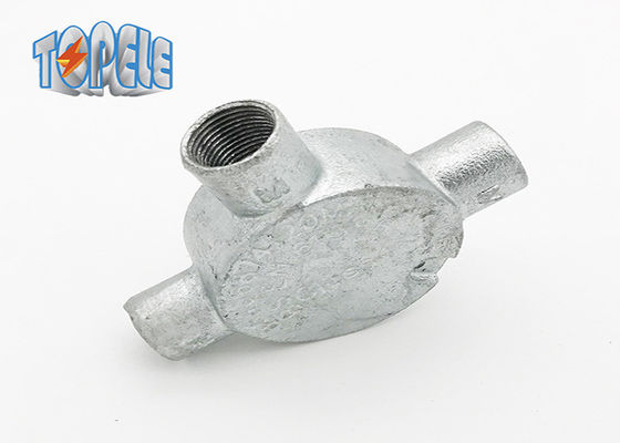 20mm 25mm 32mm BS4568 Conduit Circular Box Three Tee Way Box di ferro malleabile