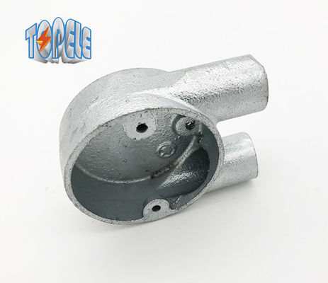 Branch 2 Way U Casella di ferro malleabile BS4568 Fitting di condotto galvanizzato a caldo