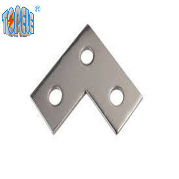 Piastra ad angolo piatto a 3 fori perforata galvanizzata canale unistrut