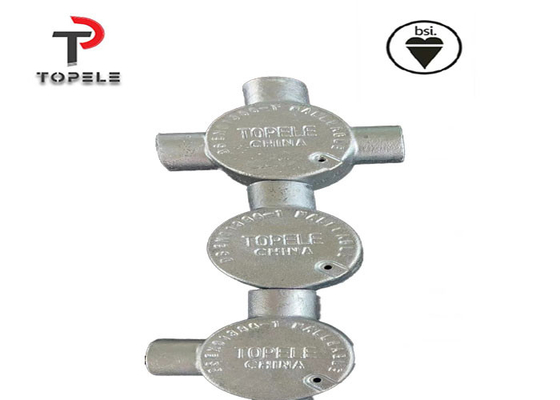 Casella di giunzione circolare elettrica galvanizzata 20 mm 25 mm Ferro malleabile 3 Way Hot Dip