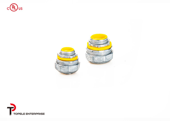1/2" - 4" Zinc Liquid Tight Straight Connector con guarnizione gialla / blu