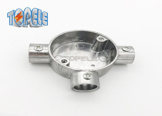 3/4" 1" BS31 Fitture in alluminio a condotto scatola circolare 3 Way / Tee Box Iso